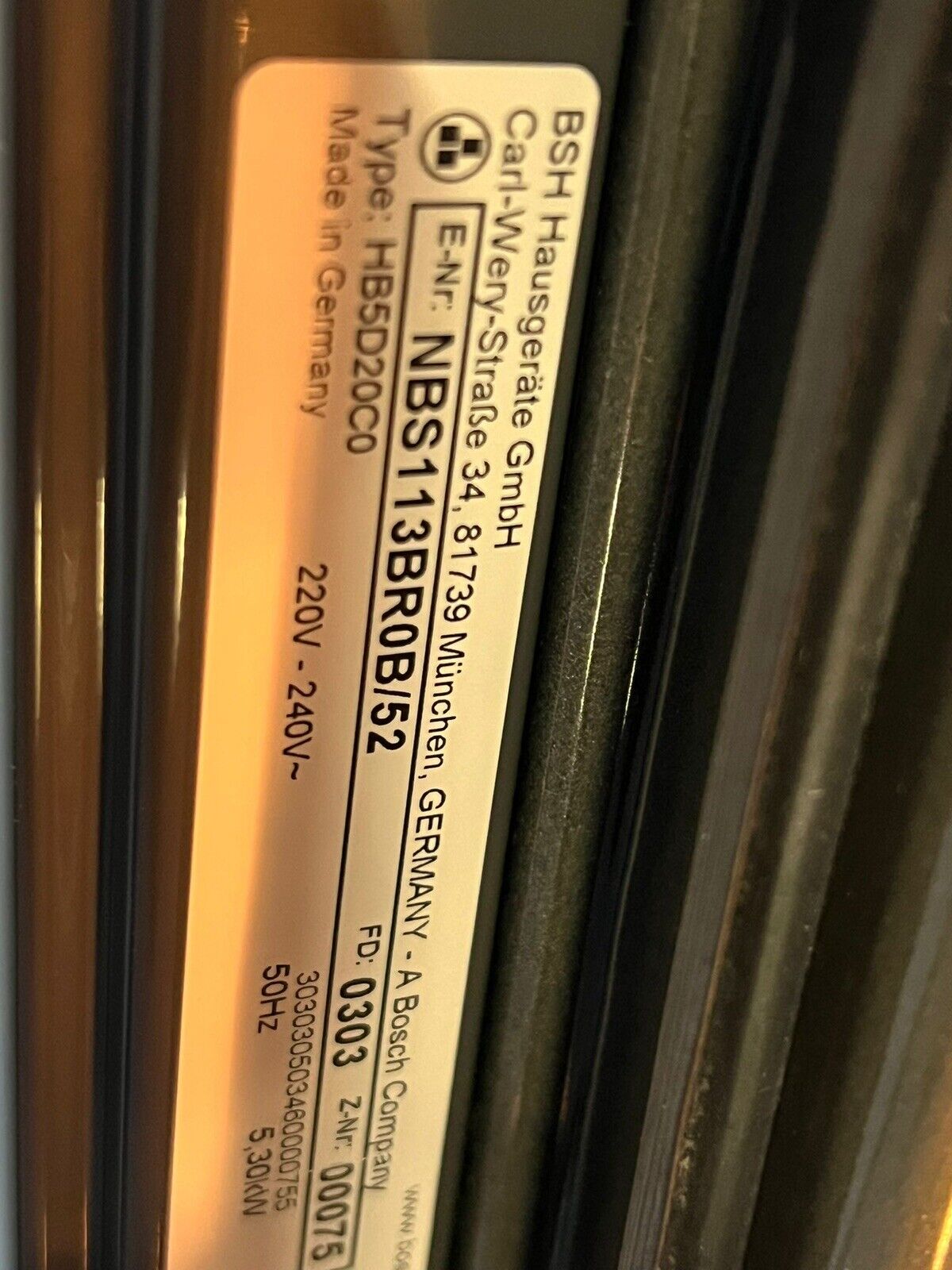 BOSCH Series 2 NBS113BR0B Electric Built-under Double Oven Stainless Steel /Used