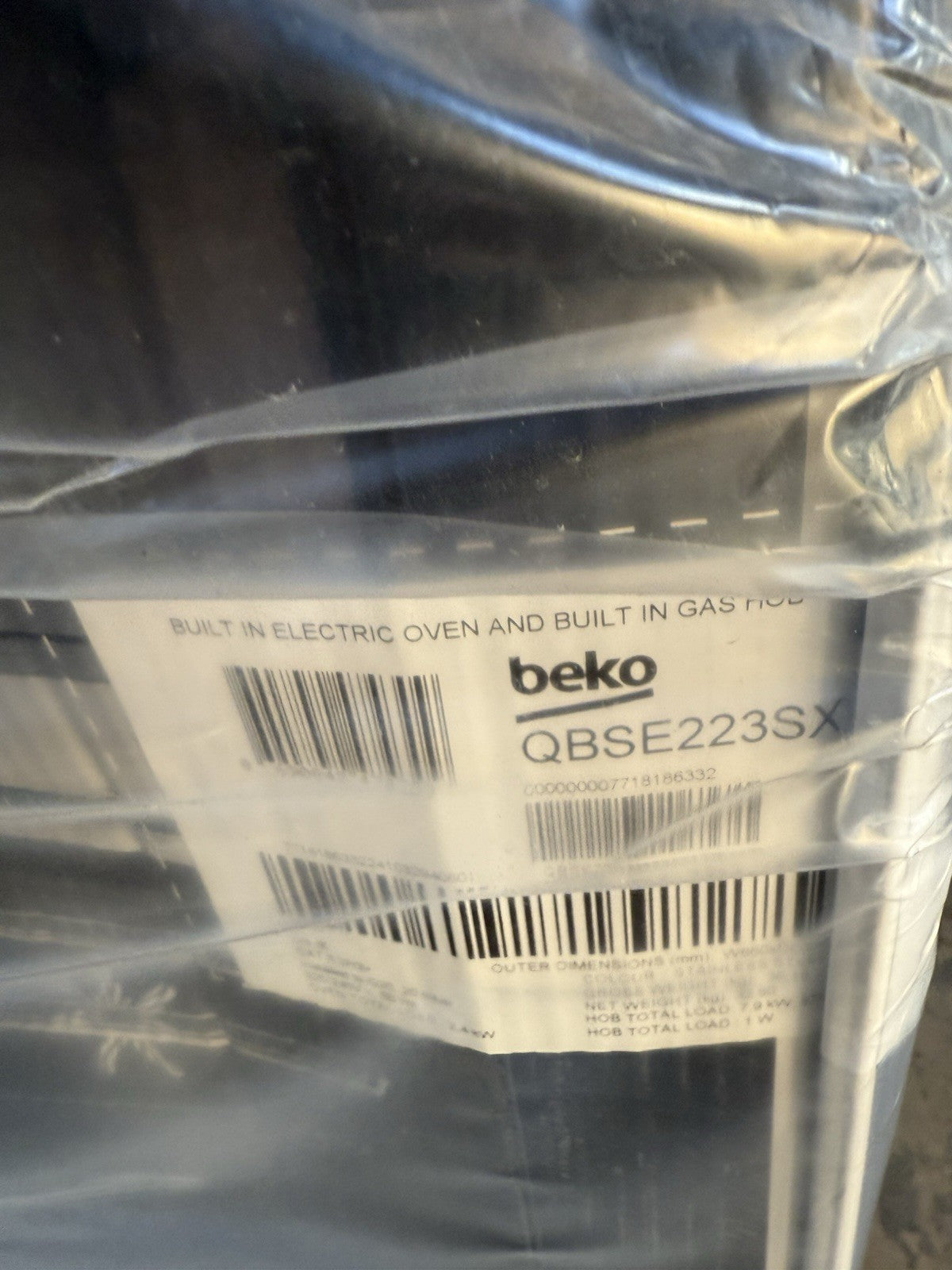 Beko QBSE223SX Built-in Multifunction Oven & Gas Hob Pack - Stainless Steel