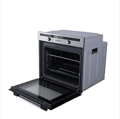 Cooke & Lewis CLPYSTa Built-in Single Pyrolytic Oven - Brushed Black & Grey