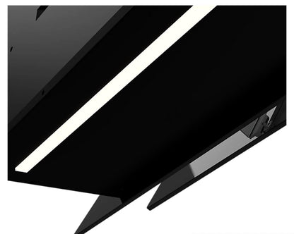 GoodHome AirSensor GHAG90ASBL Black steel & glass Angled Cooker hood (W)89.8cm -