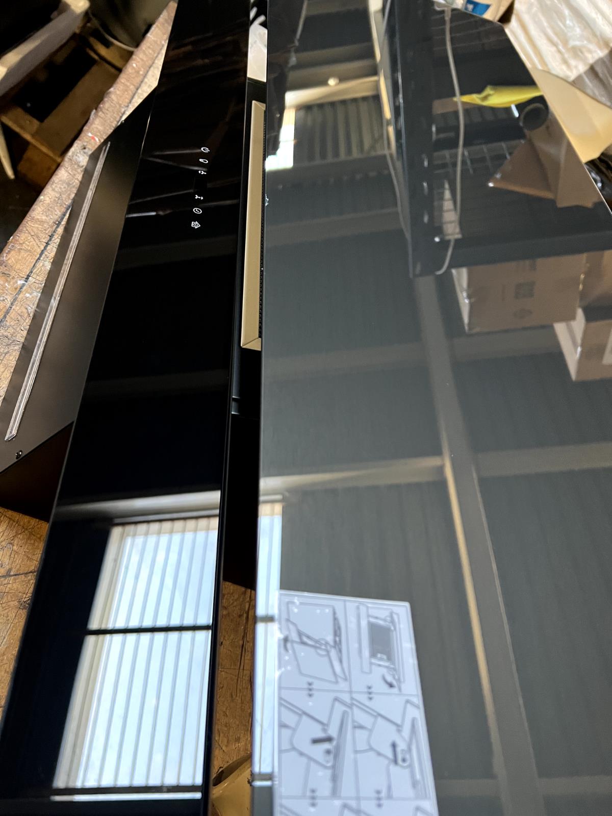 GoodHome AirSensor GHAG90ASBL Black steel & glass Angled Cooker hood (W)89.8cm -