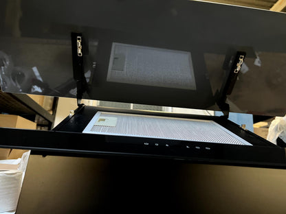 GoodHome AirSensor GHAG90ASBL Black steel & glass Angled Cooker hood (W)89.8cm -