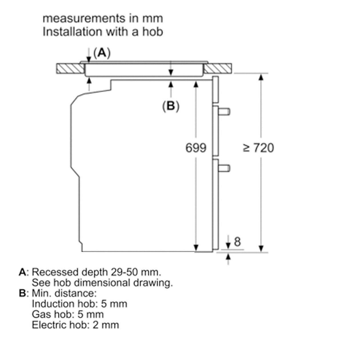 BOSCH Series 2 NBS113BR0B Electric Built-under Double Oven Stainless Steel /Used