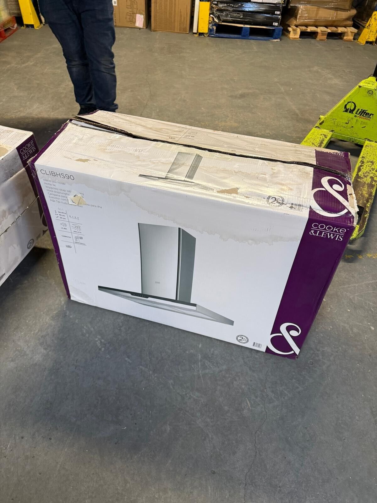 Cooke & Lewis CLIBHS90 Stainless steel Island Cooker hood (W)90cm