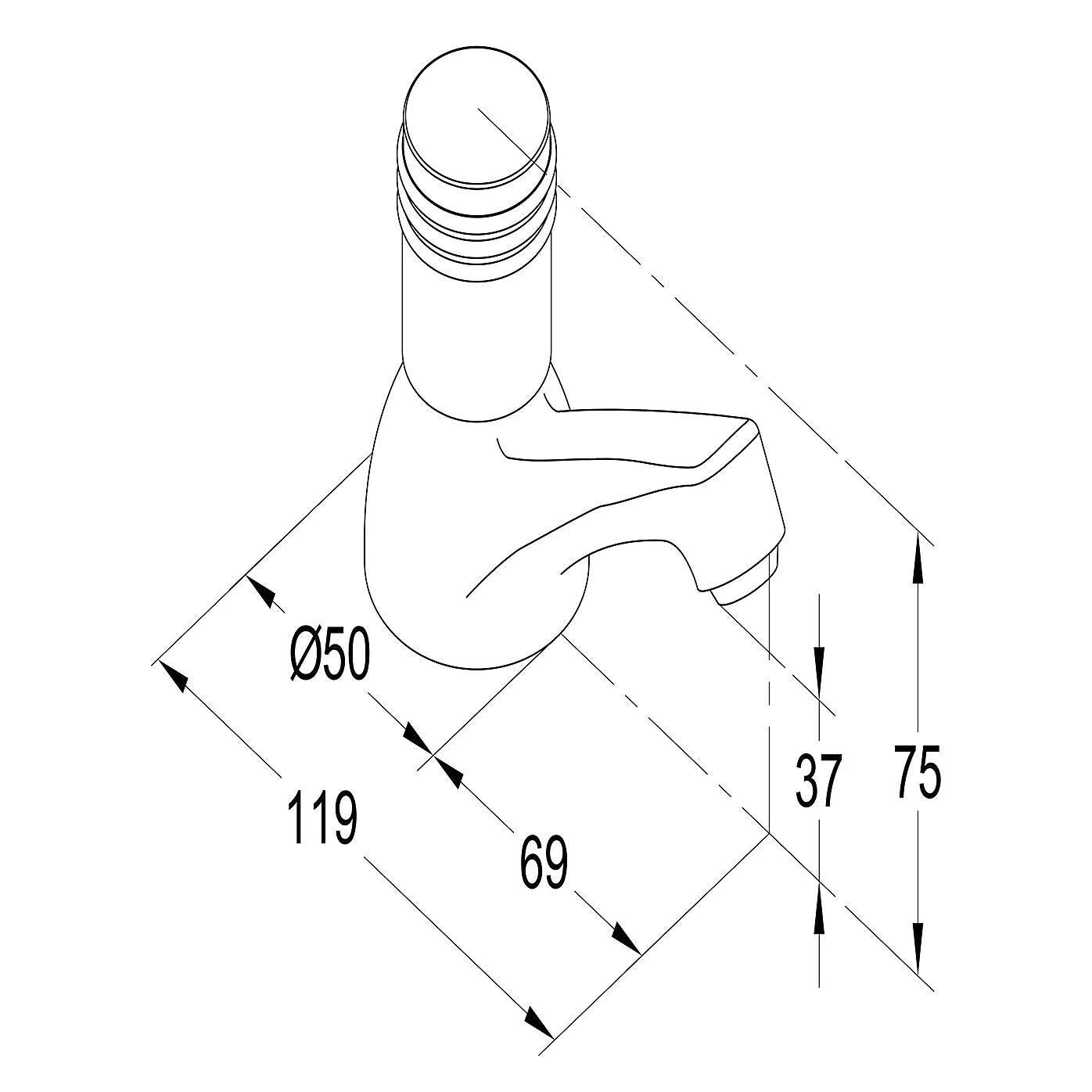 GoodHome Annagh Bath Pillar Tap, Pack of 2