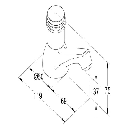GoodHome Annagh Bath Pillar Tap, Pack of 2