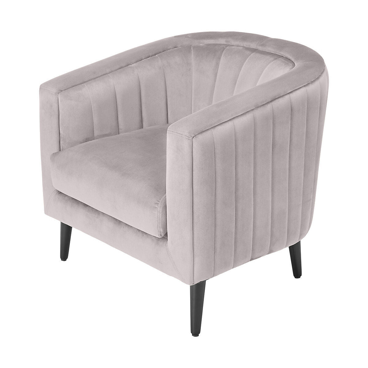 Adwen Grey Velvet Effect Relaxer Chair (H)735mm (W)730mm (D)755mm