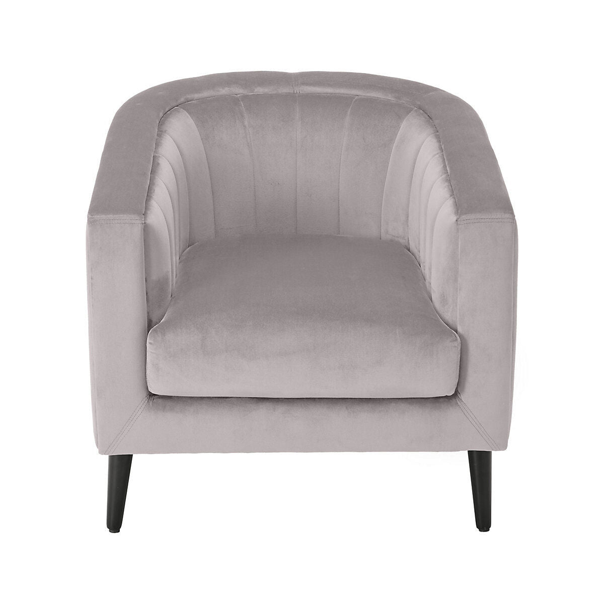 Adwen Grey Velvet Effect Relaxer Chair (H)735mm (W)730mm (D)755mm