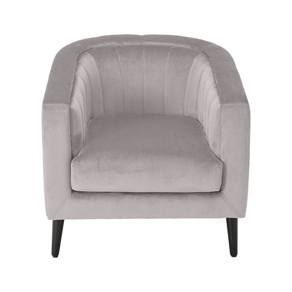 Adwen Grey Velvet Effect Relaxer Chair (H)735mm (W)730mm (D)755mm