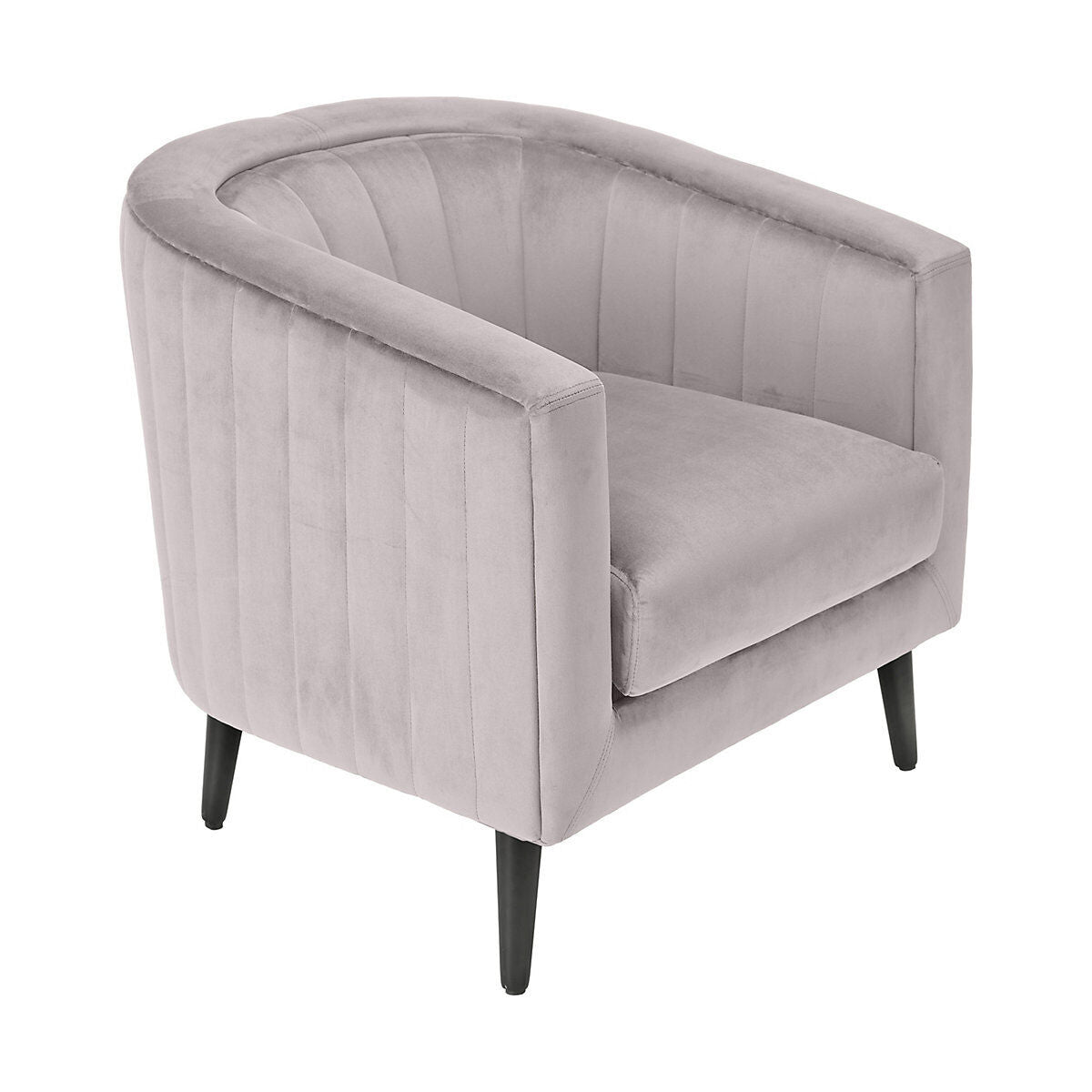 Adwen Grey Velvet Effect Relaxer Chair (H)735mm (W)730mm (D)755mm