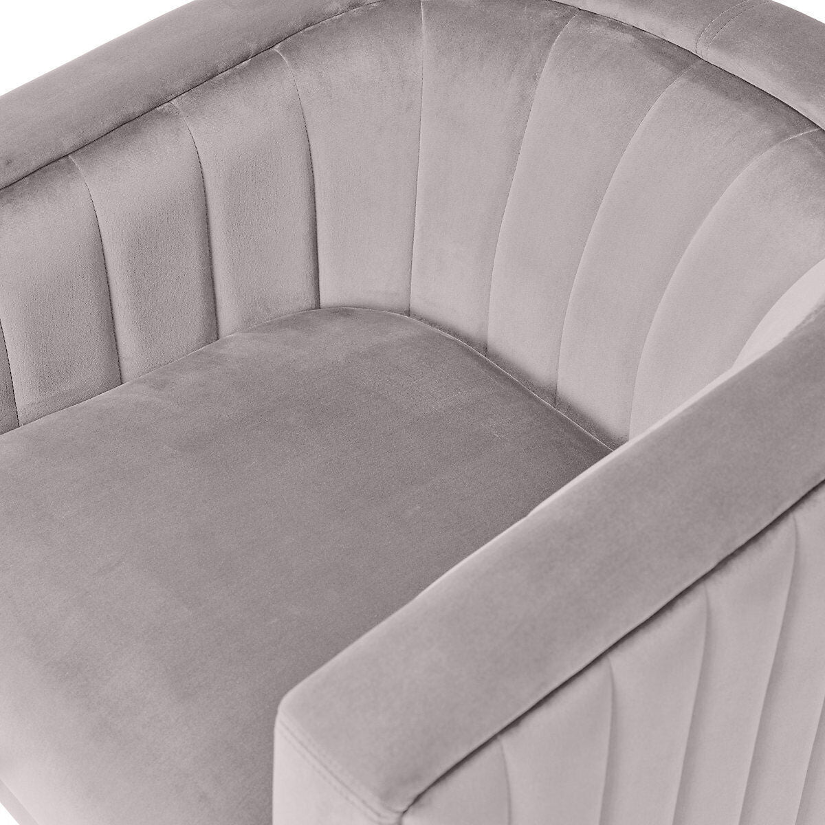 Adwen Grey Velvet Effect Relaxer Chair (H)735mm (W)730mm (D)755mm