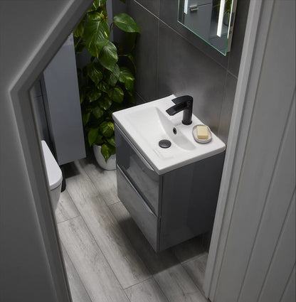 GoodHome Kariya Matt Black Basin Mixer Tap