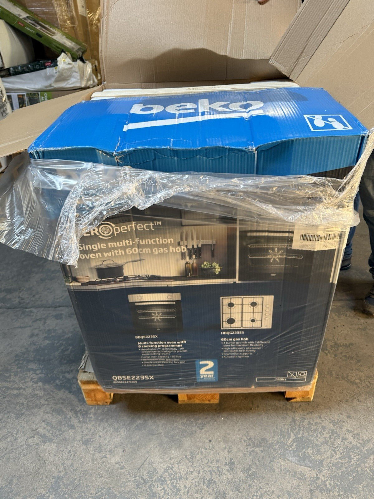 Beko QBSE223SX Built-in Multifunction Oven & Gas Hob Pack - Stainless Steel