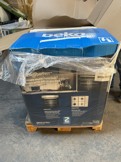 Beko QBSE223SX Built-in Multifunction Oven & Gas Hob Pack - Stainless Steel