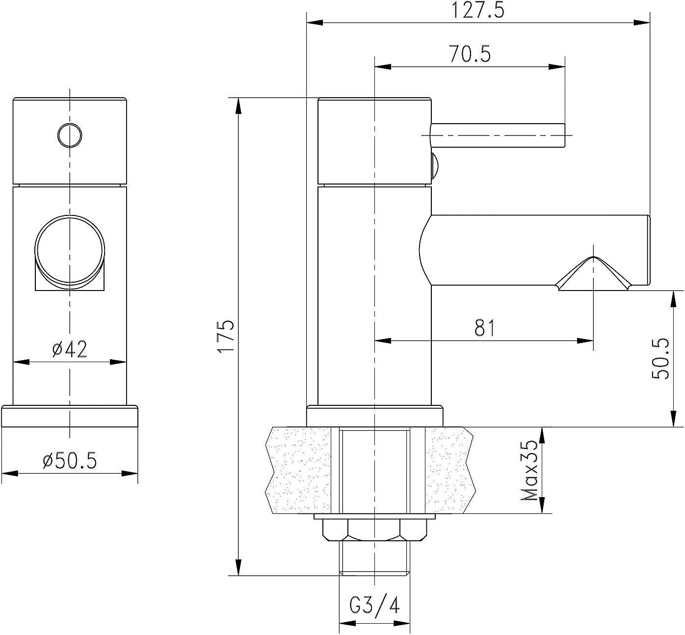 GoodHome Lazu Bath Pillar Tap, Pack of 2