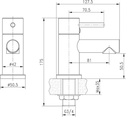 GoodHome Lazu Bath Pillar Tap, Pack of 2