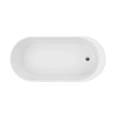 GoodHome Huron Matt Black Acrylic Oval Freestanding Bath (L)1700mm (W)750mm