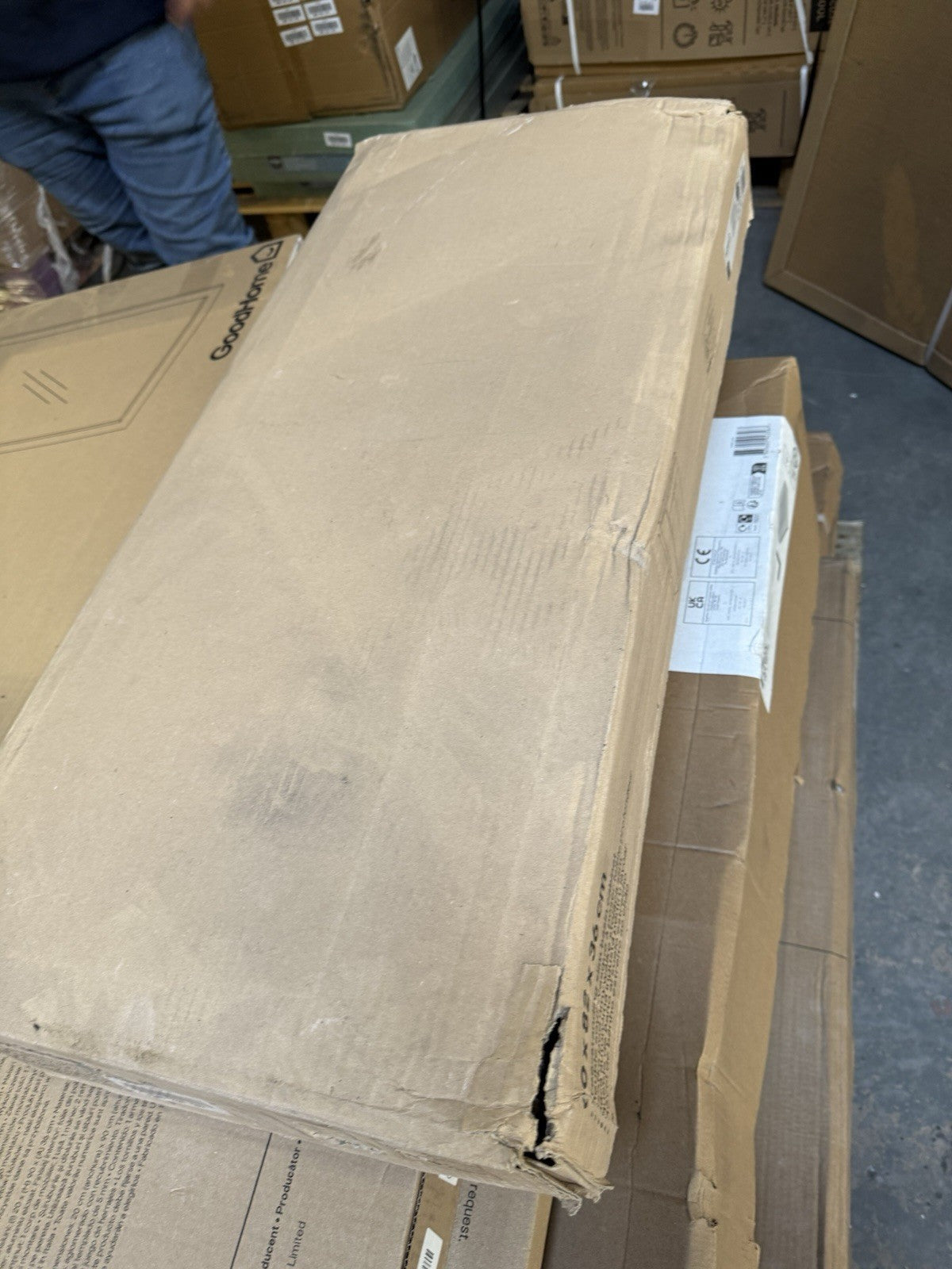 GoodHome Imandra Slimline Matt Blue Double Bathroom Cabinet (H) 820mm (W) 600mm