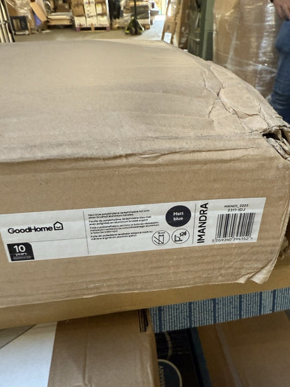 GoodHome Imandra Slimline Matt Blue Double Bathroom Cabinet (H) 820mm (W) 600mm