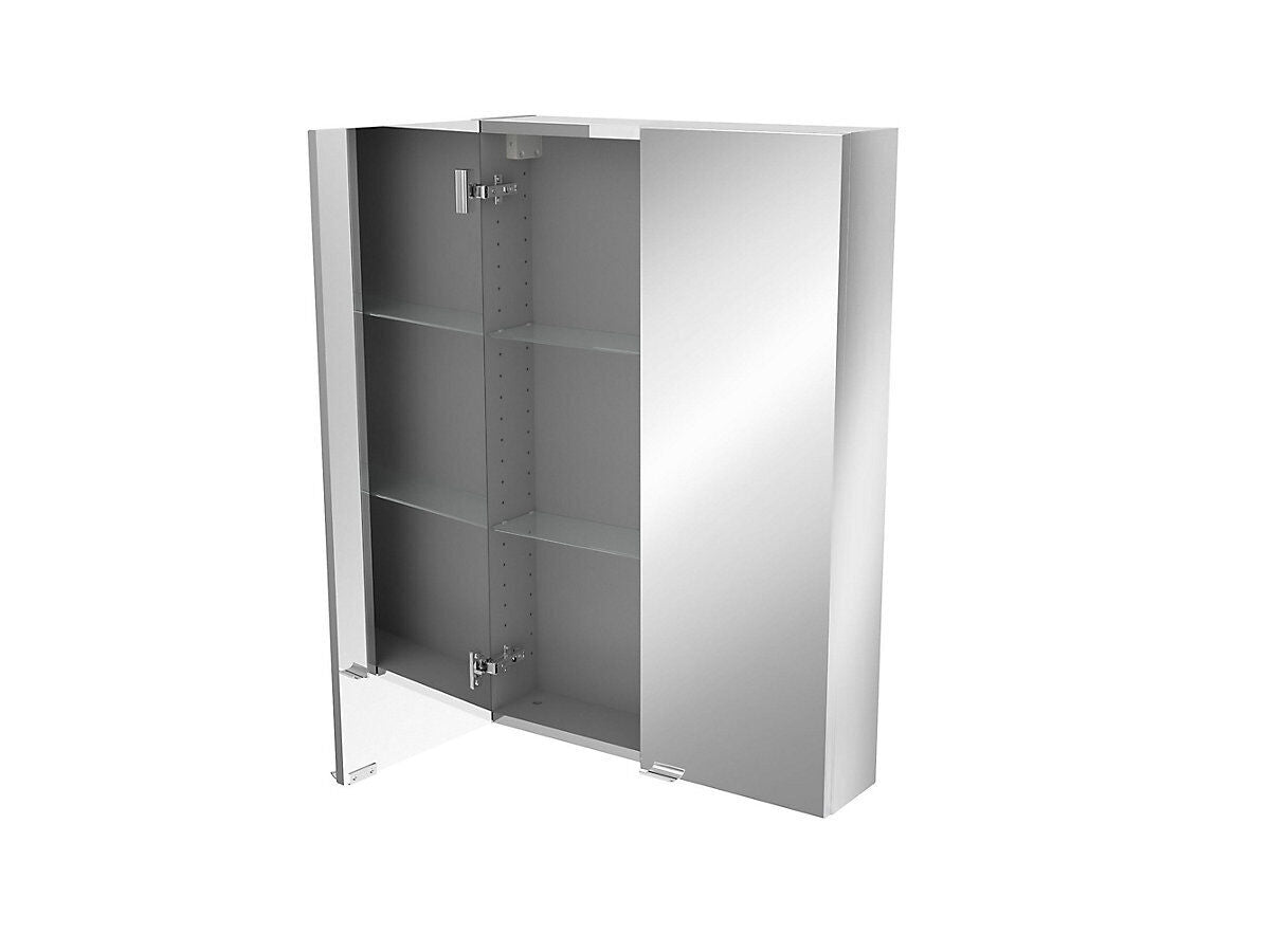 Imandra Tall Matt Mirror Effect Double Bathroom Cabinet Mirrored (H)900mm (W)600