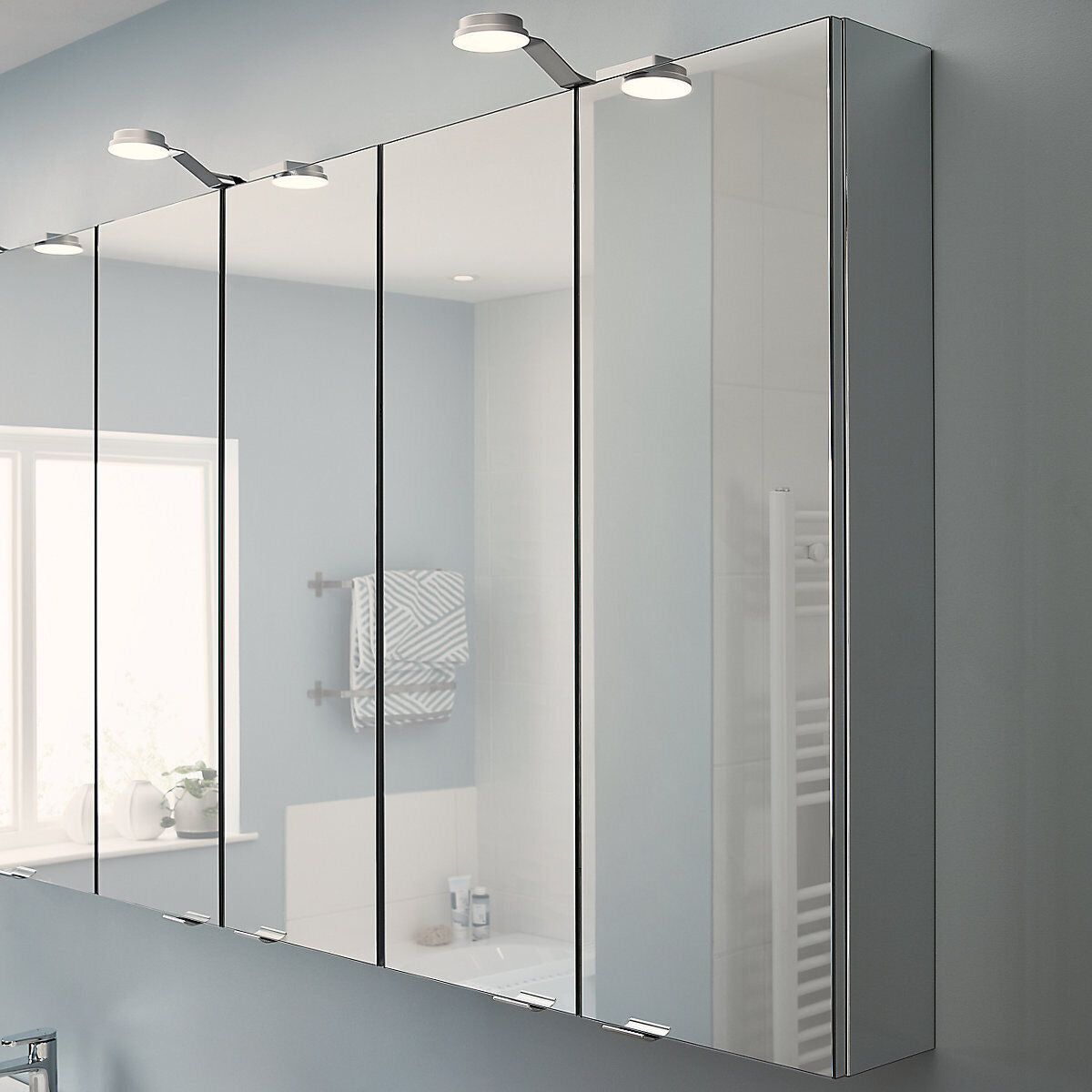 Imandra Tall Matt Mirror Effect Double Bathroom Cabinet Mirrored (H)900mm (W)600