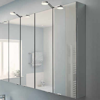 Imandra Tall Matt Mirror Effect Double Bathroom Cabinet Mirrored (H)900mm (W)600