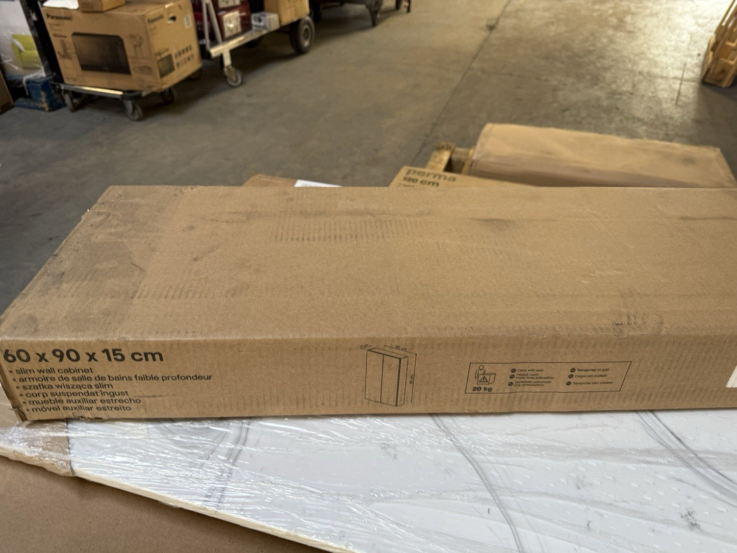 Imandra Tall Matt Mirror Effect Double Bathroom Cabinet Mirrored (H)900mm (W)600