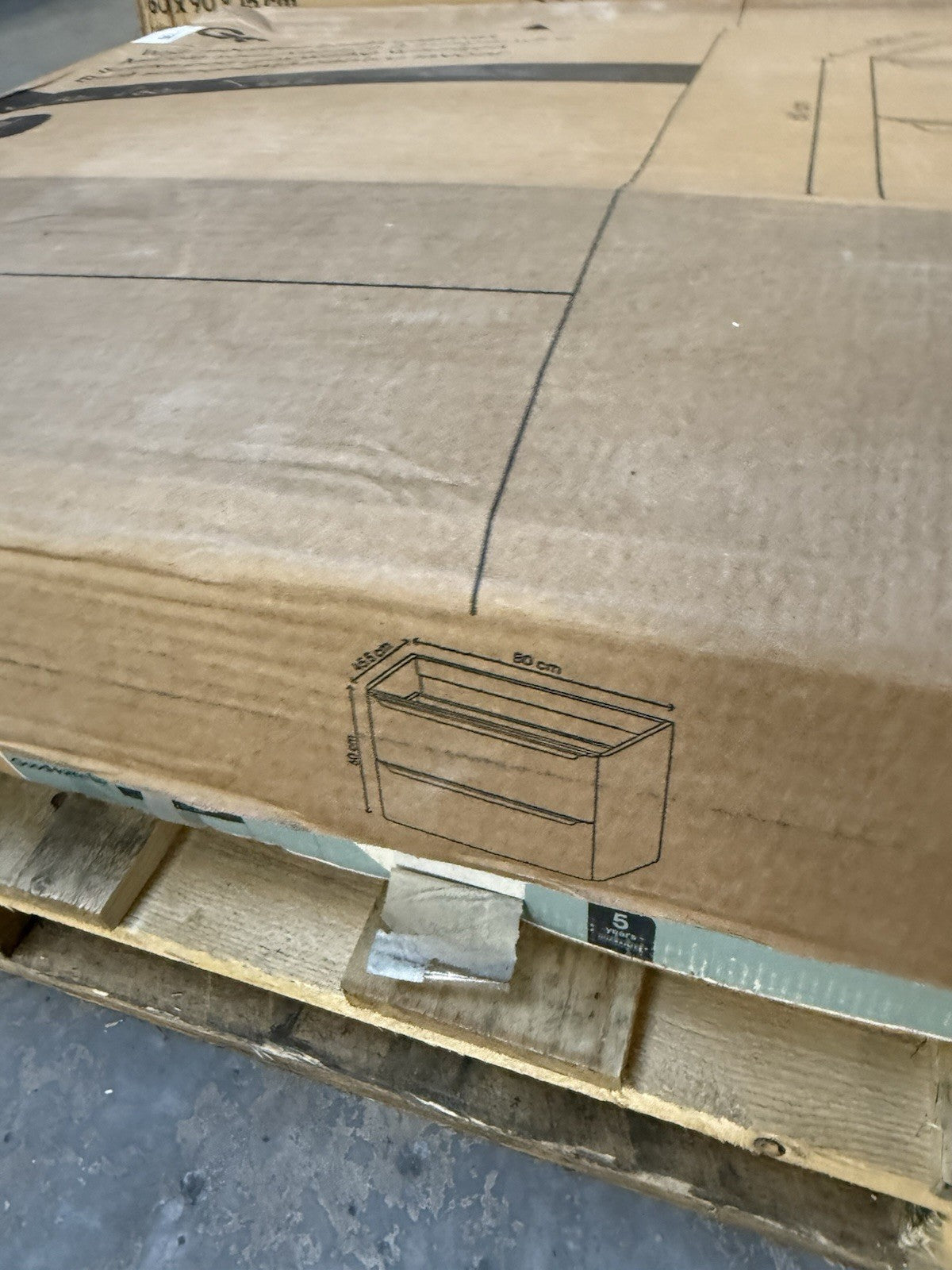 GoodHome Nevado Standard Matt Grey Bathroom Vanity Unit (H) 600mm (W) 800mm