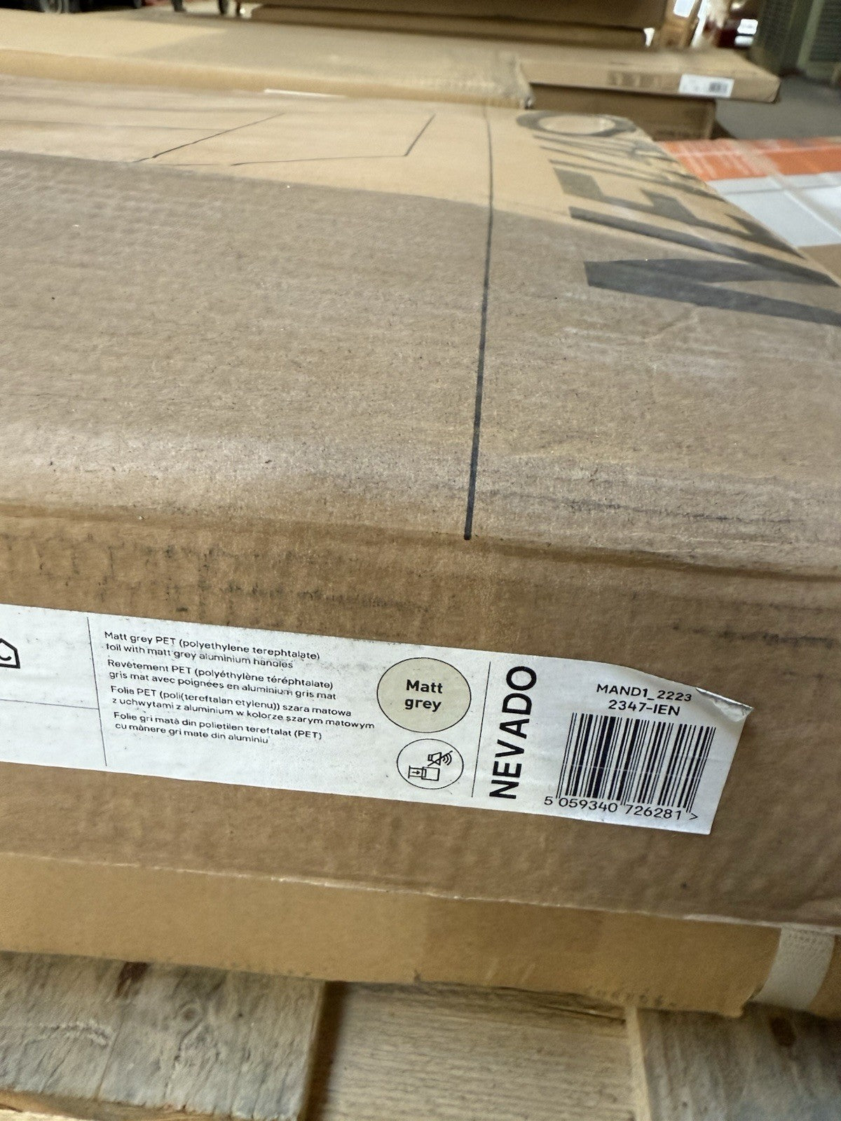 GoodHome Nevado Standard Matt Grey Bathroom Vanity Unit (H) 600mm (W) 800mm