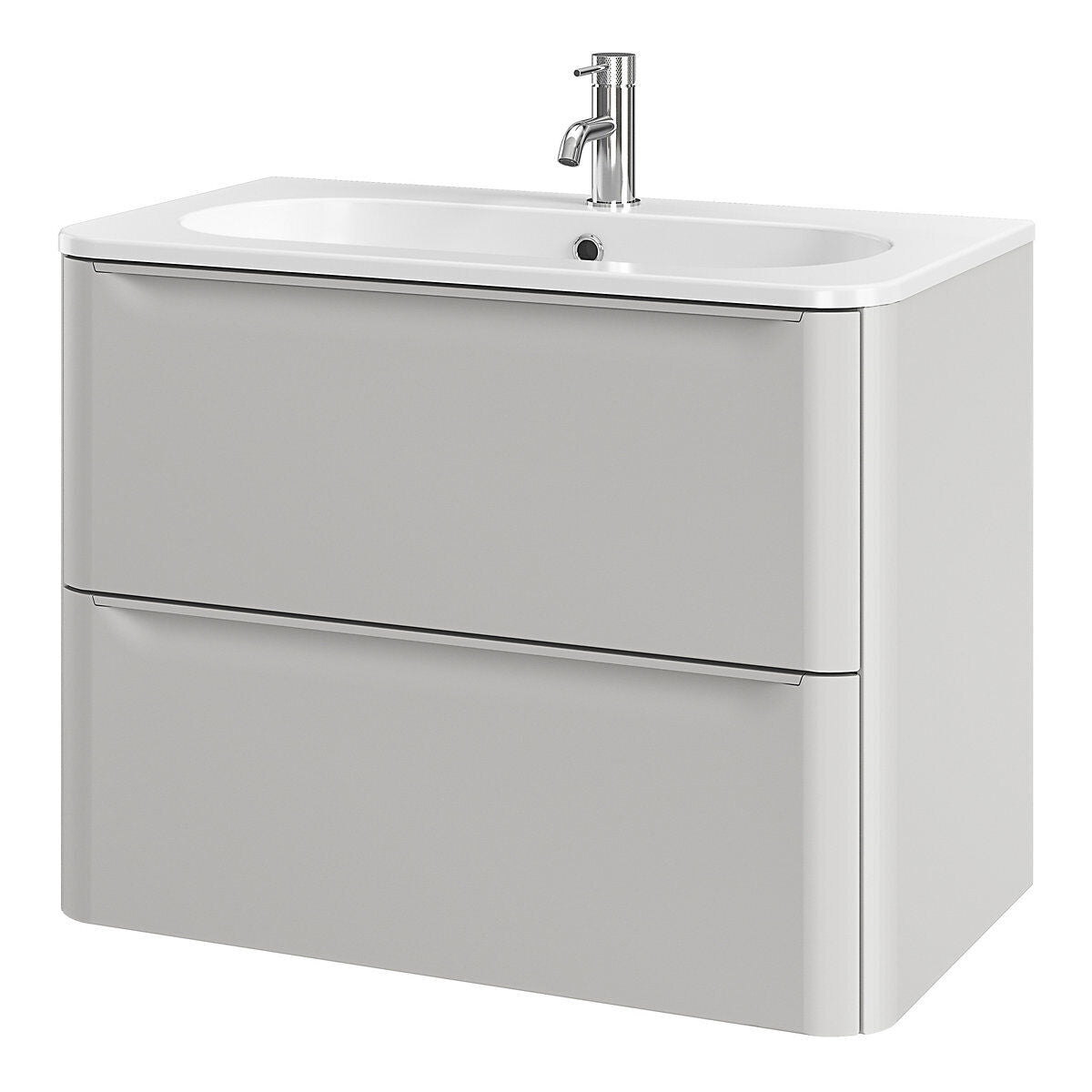 GoodHome Nevado Standard Matt Grey Bathroom Vanity Unit (H) 600mm (W) 800mm