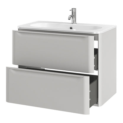 GoodHome Nevado Standard Matt Grey Bathroom Vanity Unit (H) 600mm (W) 800mm