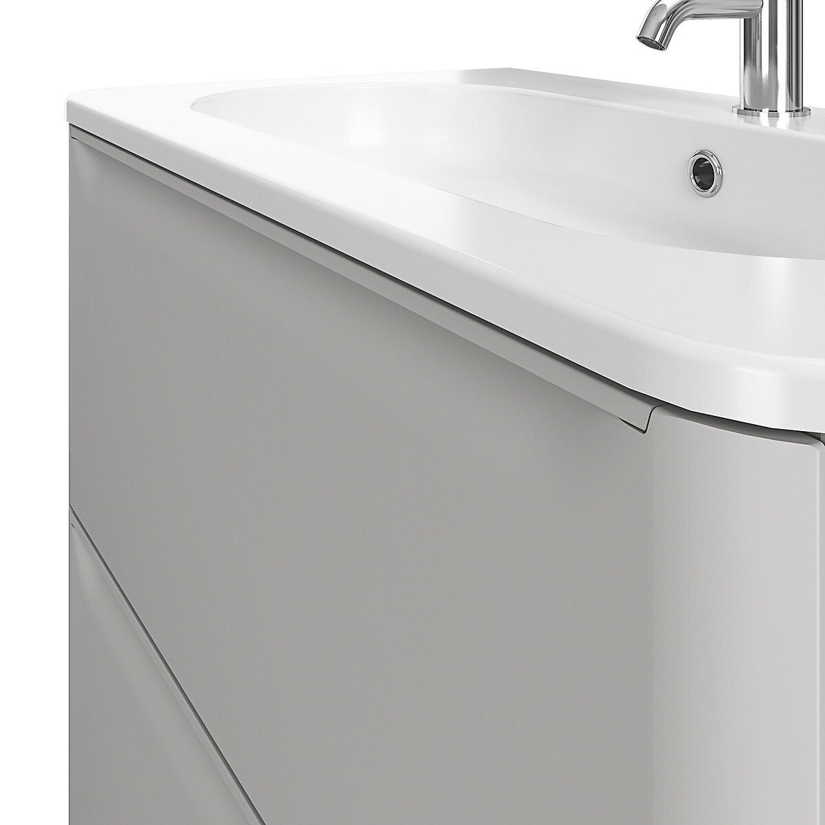 GoodHome Nevado Standard Matt Grey Bathroom Vanity Unit (H) 600mm (W) 800mm