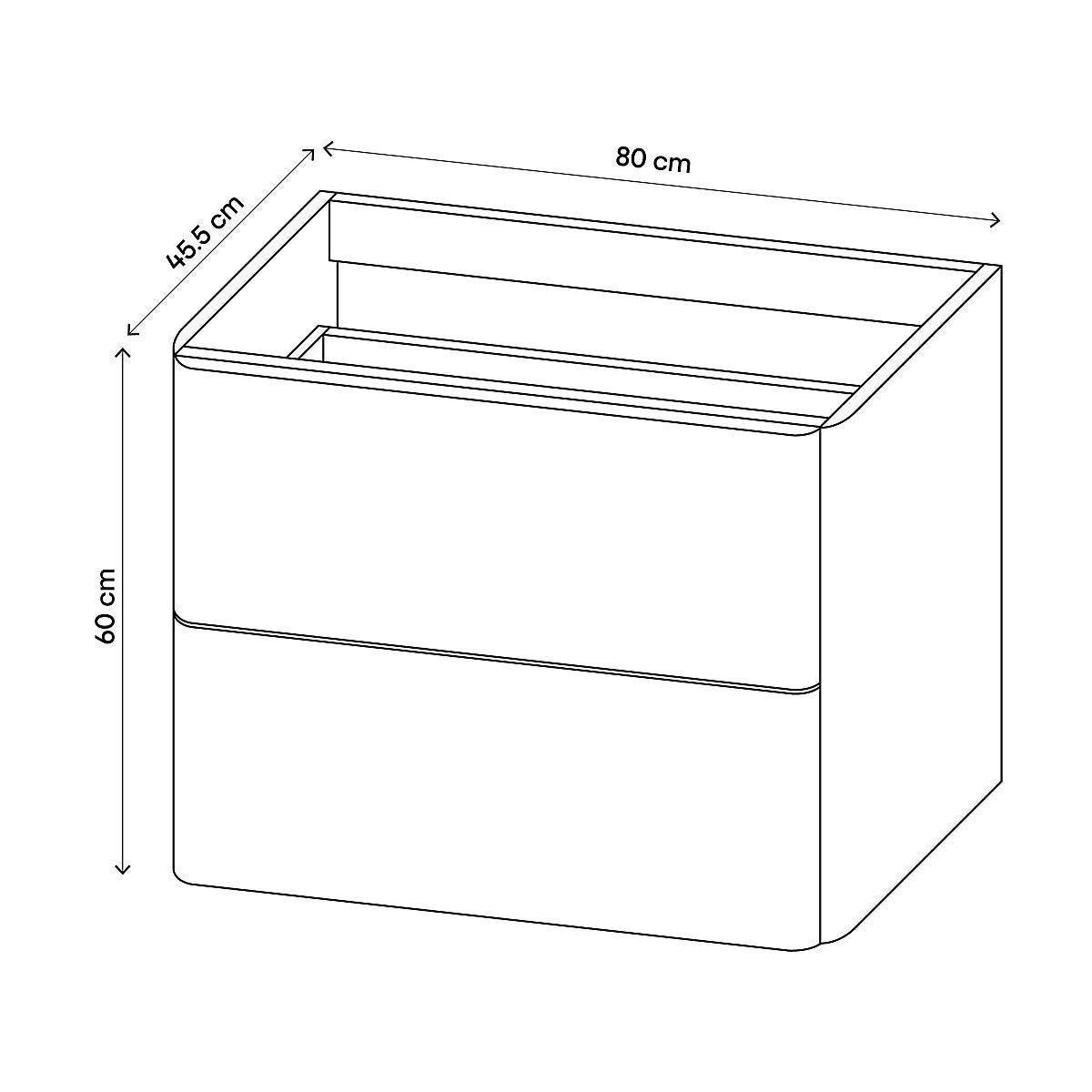 GoodHome Nevado Standard Matt Grey Bathroom Vanity Unit (H) 600mm (W) 800mm