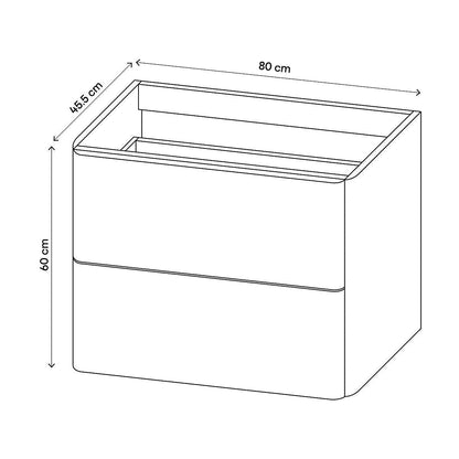 GoodHome Nevado Standard Matt Grey Bathroom Vanity Unit (H) 600mm (W) 800mm