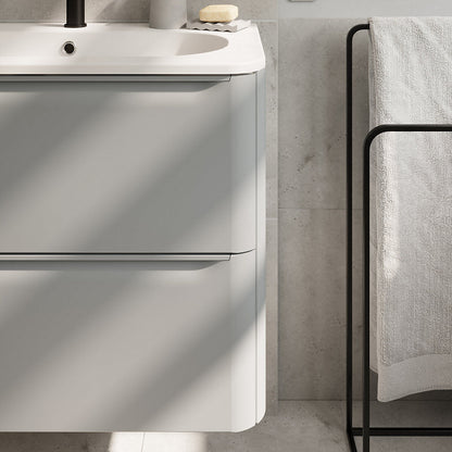 GoodHome Nevado Standard Matt Grey Bathroom Vanity Unit (H) 600mm (W) 800mm