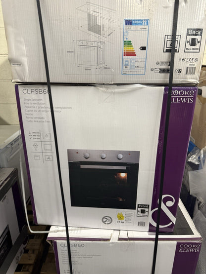 Cooke & Lewis CLFSB60 Built-in Single Fan Oven - Black