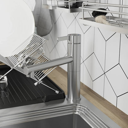 GoodHome Morita Stainless steel effect Kitchen Top lever Tap