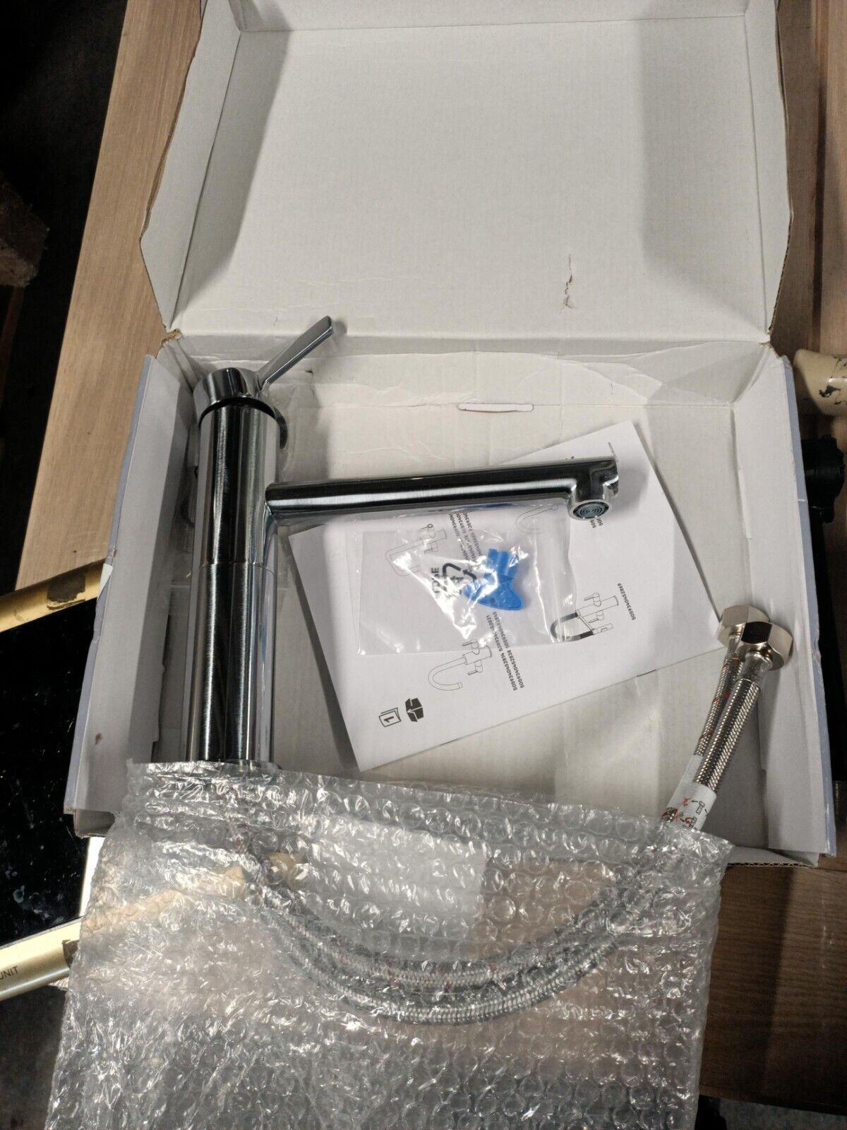 GoodHome Morita Stainless steel effect Kitchen Top lever Tap