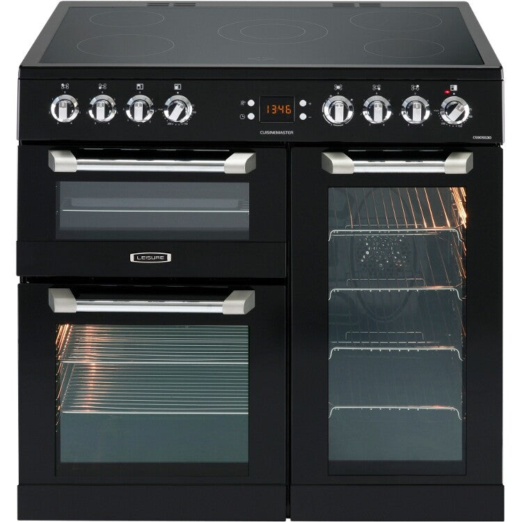 Leisure CS90C530K Freestanding Electric Range Cooker with Ceramic Hob - Black