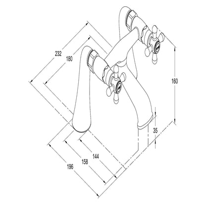 GoodHome Etel Manual Bath Filler Tap