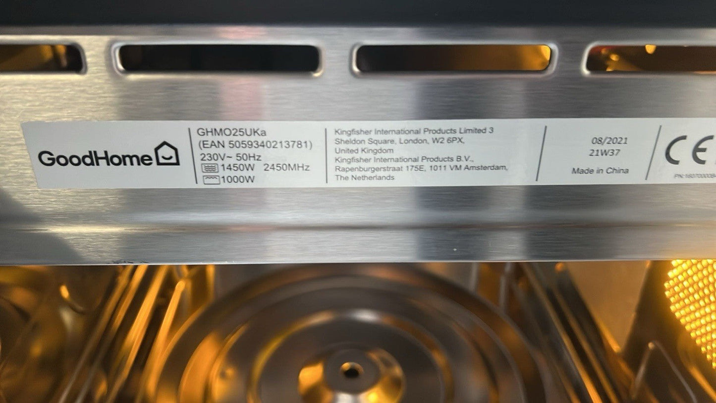 GoodHome Bamia GHMO25UK 25L Built-in Microwave - Brushed Black