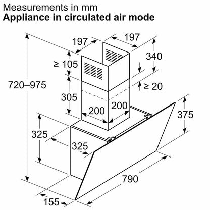 BOSCH Series 2 DWK85DK60B Angled Chimney Cooker Hood - Black