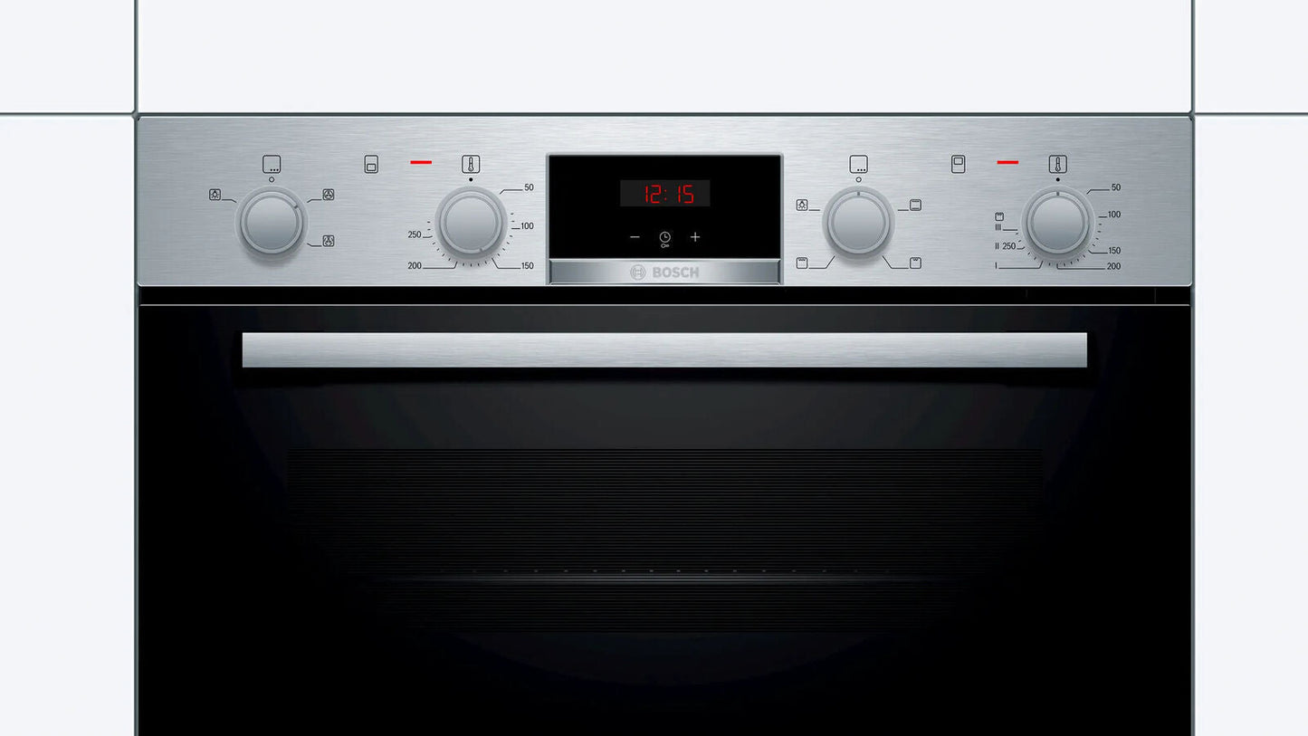 Bosch MHA133BR0B Built-in Double Oven - Stainless Steel Effect