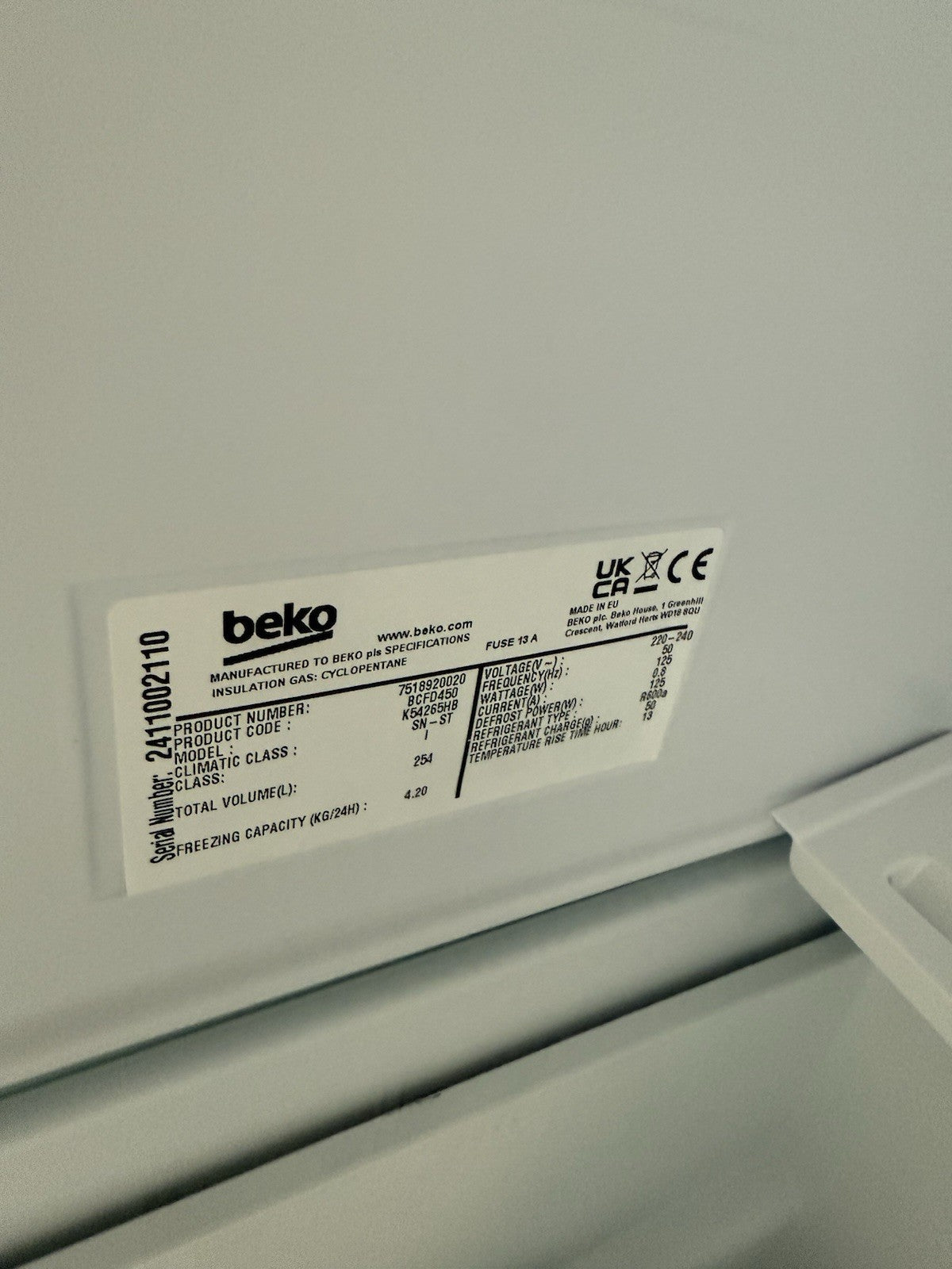 Beko BCFD450 50:50 Integrated Frost Free Fridge Freezer RRP £429