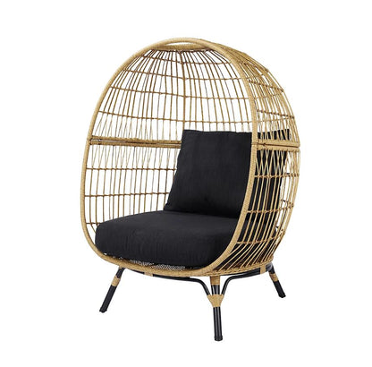 GoodHome Apolima Brown & Ebony Black Rattan effect Egg chair