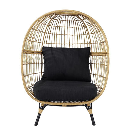 GoodHome Apolima Brown & Ebony Black Rattan effect Egg chair