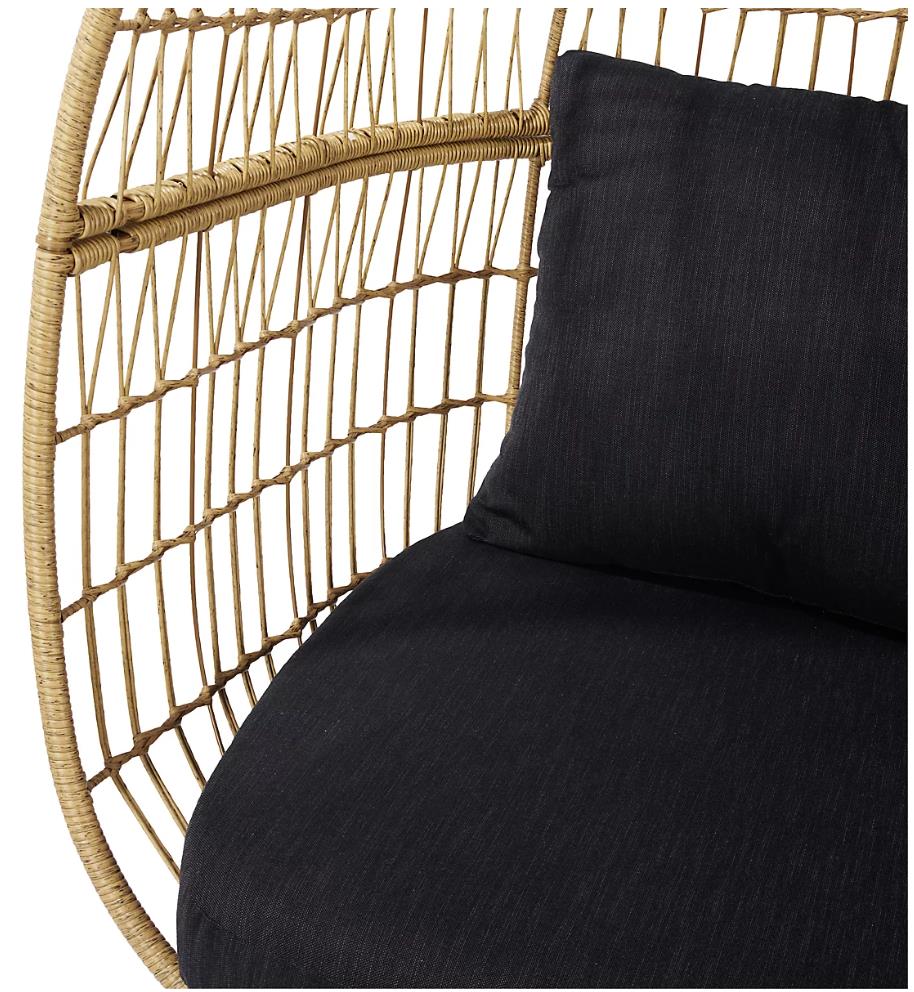GoodHome Apolima Brown & Ebony Black Rattan effect Egg chair