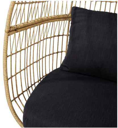 GoodHome Apolima Brown & Ebony Black Rattan effect Egg chair