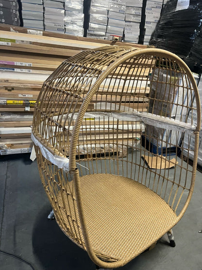 GoodHome Apolima Brown & Ebony Black Rattan effect Egg chair