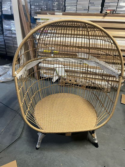 GoodHome Apolima Brown & Ebony Black Rattan effect Egg chair